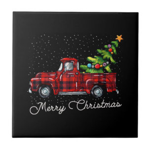 Red Buffalo Karierter Lieferwagen LKW mit Tree Mer Fliese