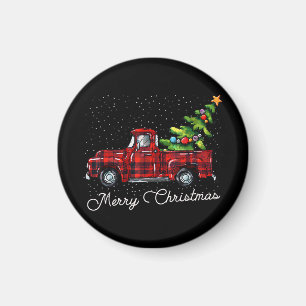 Red Buffalo Karierter Lieferwagen LKW mit Tree Mer Magnet