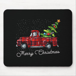 Red Buffalo Karierter Lieferwagen LKW mit Tree Mer Mousepad