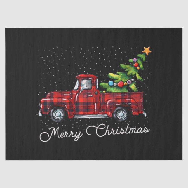 Red Buffalo Karierter Lieferwagen LKW mit Tree Mer Seidenpapier (Vorderseite)