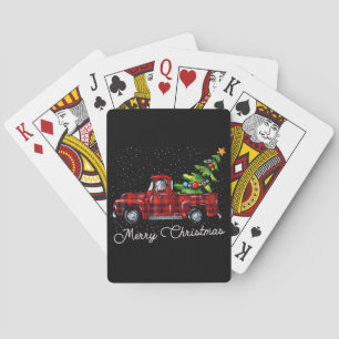 Red Buffalo Karierter Lieferwagen LKW mit Tree Mer Spielkarten