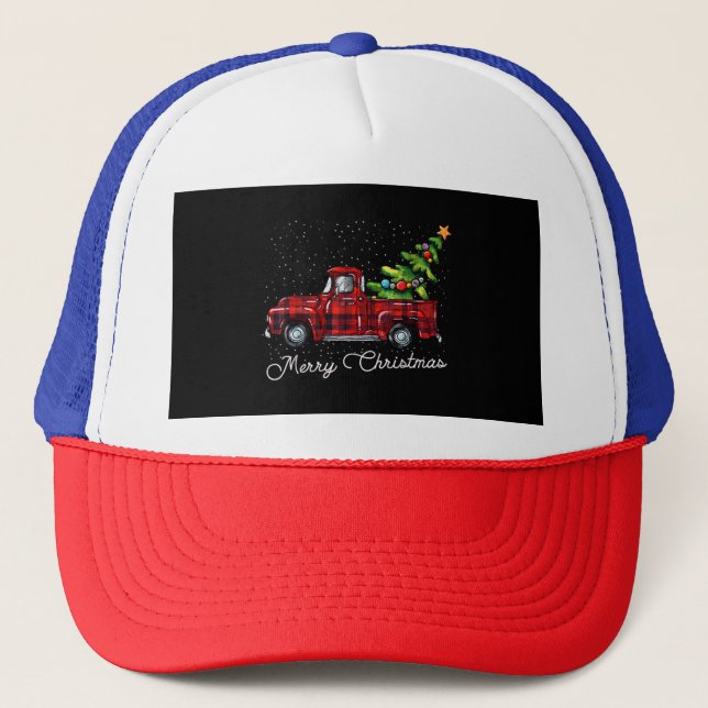 Red Buffalo Karierter Lieferwagen LKW mit Tree Mer Truckerkappe (Vorderseite)