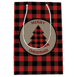 Red Buffalo Karierter Weihnachtsbaum Mittlere Geschenktüte