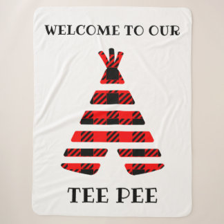 Red Buffalo Kariertes T-Shirt Pee Sherpa Blanket Sherpadecke