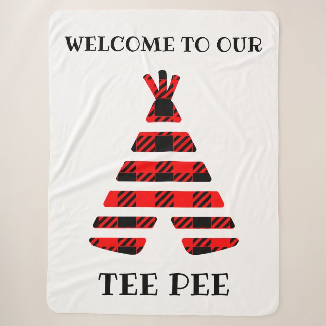 Red Buffalo Kariertes T-Shirt Pee Sherpa Blanket Sherpadecke (Vorderseite)