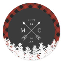 Red Buffalo Karo Crossed Arrow Monogram Wedding