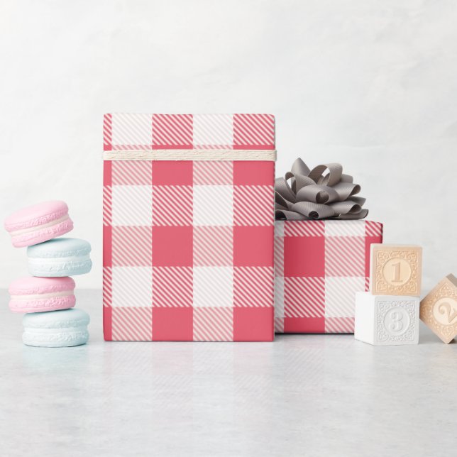 Red Buffalo Karo Kariert Holiday Pattern Geschenkpapier (Babyparty)