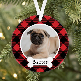Red Buffalo Plaid Custom Pet Puppy Dog Photo