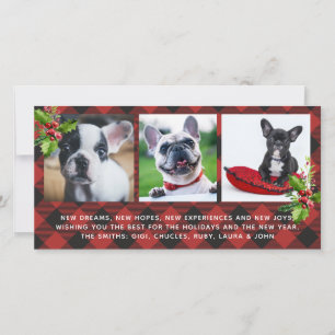 Red Buffalo Plaid Holidays Carte photo