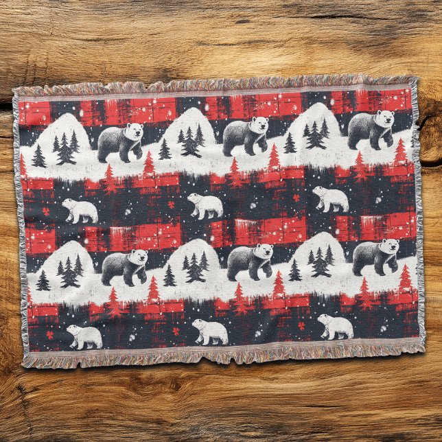 Red Buffalo Plaid Polar Bear Decke (Von Creator hochgeladen)