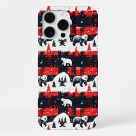 Red Buffalo Plaid Polar Bear iPhone 16 Pro Max Hülle