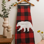 Red Buffalo Plaid & White Bear Schürze<br><div class="desc">Red Buffalo Plaid & White Bear</div>