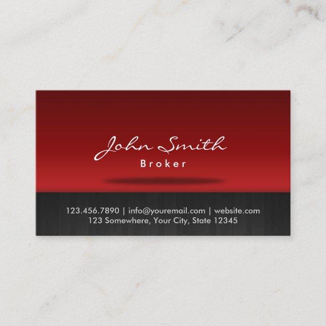 Red Bühne Real Anwesen Broker Business Card Visitenkarte (Vorderseite)