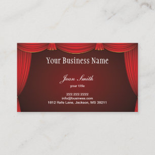 Red Bühne Vorhang Business Card Visitenkarte