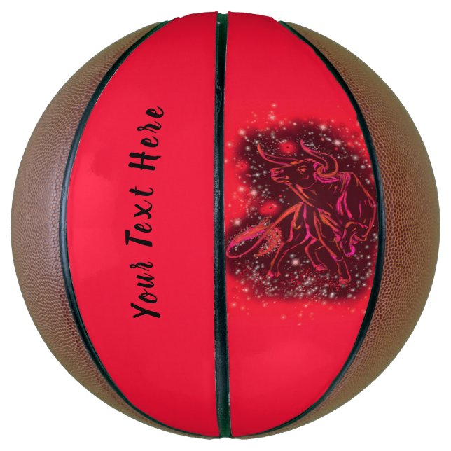 Red Bull Basketball mit benutzerdefiniertem Text (Vertikal)
