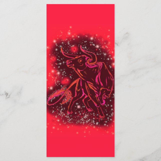 Red Bull Menu Running At Starry Night Menükarte (Rückseite)