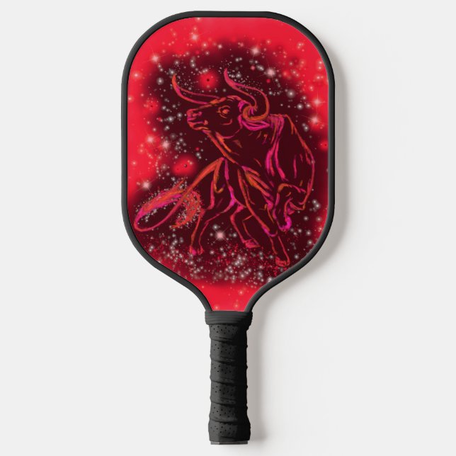 Red Bull rennt auf Starry Night Pickleball Paddel Schläger (Vorderseite)