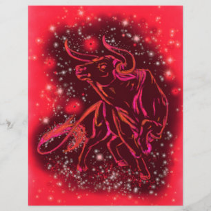 Red Bull rennt in Starry Night Letterhead Briefbogen