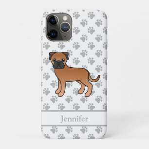 Red Bullmastiff Niedlich Cartoon Dog & Name Case-Mate iPhone Hülle