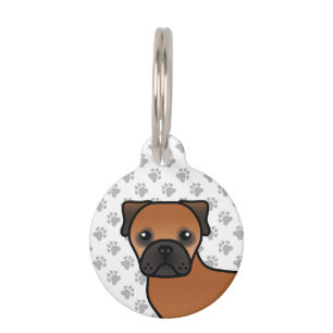 Red Bullmastiff Niedlich Cartoon Dog & Pet's Info Haustiermarke