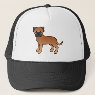 Red Bullmastiff Niedlich Cartoon Dog Truckerkappe