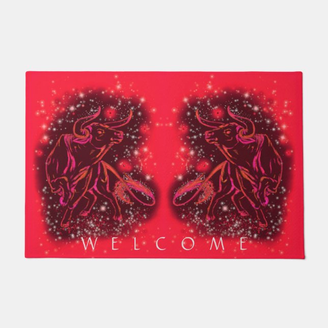 Red Bulls Doormat rundet in der Starry Night Willk Fußmatte (Vorderseite)