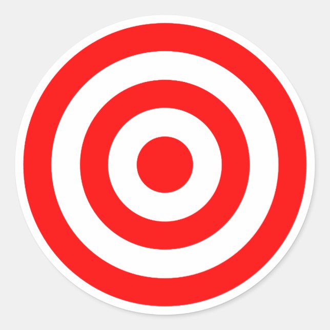 Red Bullseye Target Runder Aufkleber (Vorderseite)