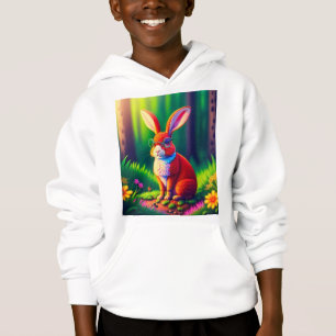 Red Bunny Sitzen auf Gras Hoodie