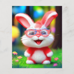 Red Bunny Wearing American Glasses-44244 Flyer