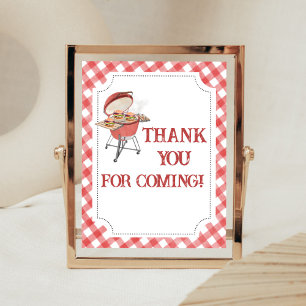 Red Burger GRILLEN Baby Shower Vielen Dank für Ihr Poster