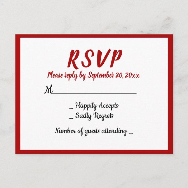 Red Burgund UAWG WEdding Party Fall Country Einladungspostkarte (Vorderseite)