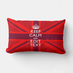 Red Burgundy Behalte Ihre Text Union Jack Flag ber Lendenkissen