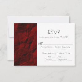 Red Burgundy Elegant Wedding Réponse Carte RSVP