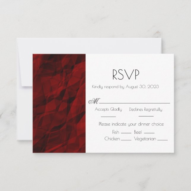 Red Burgundy Elegant Wedding Response RSVP Card (Vorderseite)