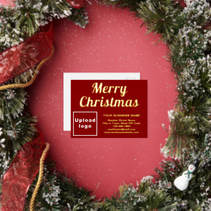 Red Business Brand on Christmas Folien Feiertagspostkarte