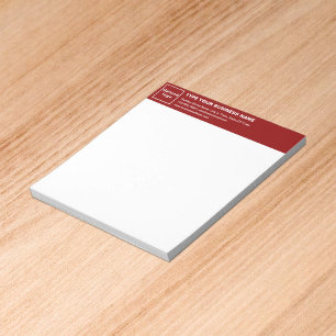 Red Business Brand on Heading Small Notepad Notizblock