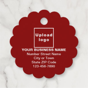 Red Business Brand on Scalloped Round Shape Geschenkanhänger