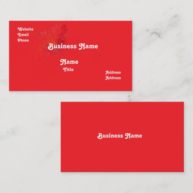 Red Business Card Visitenkarte (Vorne/Hinten)
