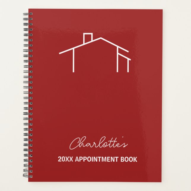 Red Business House Logo Ernennung Buchplaner Planer (Vorderseite)