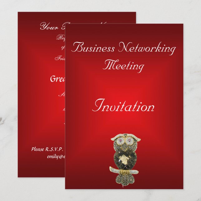 Red Business Meeting Invitation Change Logo (Devant / Derrière)