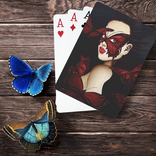 Red Butterfly Masquerade Spielkarten (Von Creator hochgeladen)