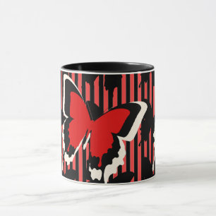 Red Butterfly Strip Geschenk Housewarming Getränk Tasse