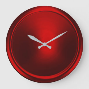 Red Button Große Wanduhr