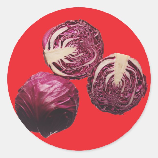 Red Cabbage Runder Aufkleber (Vorderseite)