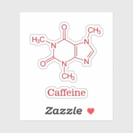 Red Caffein Molecule Aufkleber