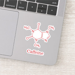 Red Caffein Molecule Aufkleber