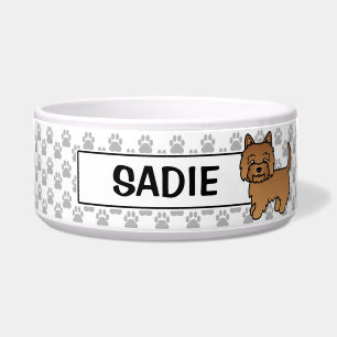 Red Cairn Terrier Cartoon Dog Illustration Napf