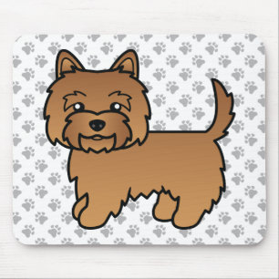 Red Cairn Terrier Dog Illustration & Paws Mousepad