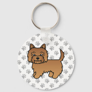 Red Cairn Terrier Hund Niedliche Illustration & Pa Schlüsselanhänger