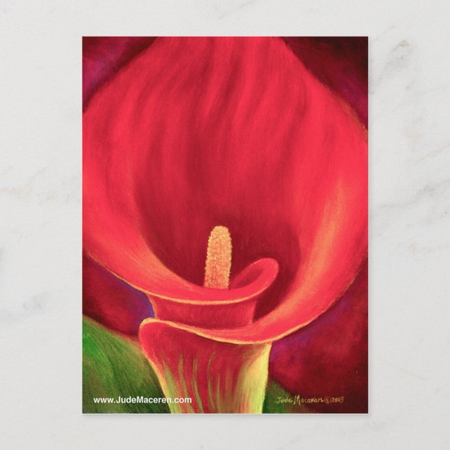 Red Cala Lily Tropical Blume Art - Multi Postkarte (Vorderseite)